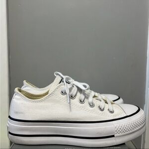 White Platform Converse